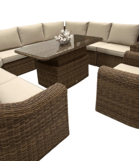 DEOKORK Ratanová modulová jedálenská zostava BORNEO LUXURY pre 9 osôb (hnedá) obr-3