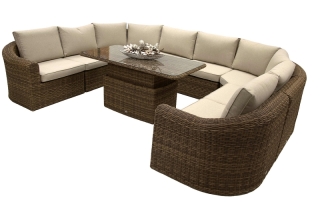 DEOKORK Ratanová modulová jedálenská zostava BORNEO LUXURY pre 9 osôb (hnedá) obr-4