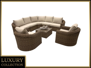 DEOKORK Ratanová modulová zostava rohová BORNEO LUXURY pre 7 osôb (hnedá)