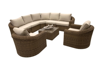 DEOKORK Ratanová modulová zostava rohová BORNEO LUXURY pre 7 osôb (hnedá) obr-1