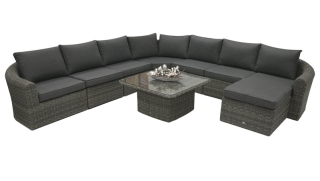 DEOKORK Ratanová modulová zostava BORNEO LUXURY pre 8 osôb (sivá) obr-2