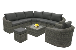 DEOKORK Ratanová modulová zostava BORNEO LUXURY pre 7 osôb (sivá) obr-1