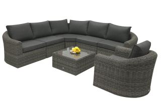 DEOKORK Ratanová modulová zostava BORNEO LUXURY pre 6 osôb (sivá) obr-1