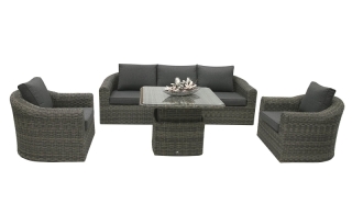 DEOKORK Ratanová modulová zostava BORNEO LUXURY pre 5 osôb (sivá) obr-1