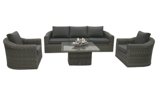 DEOKORK Ratanová modulová zostava BORNEO LUXURY pre 5 osôb (sivá) obr-2