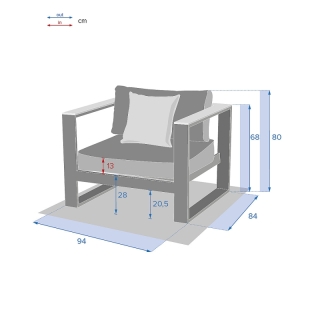 Hliníkové kreslo TANZANIA obr-2