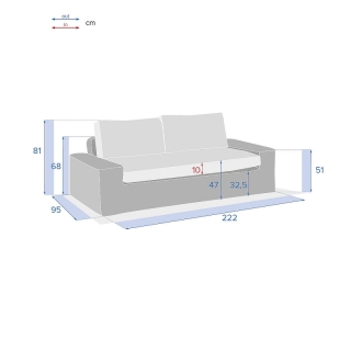 DEOKORK Ratanová 3-miestna lavica MALAGA obr-2