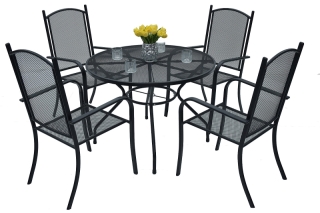 DEOKORK Záhradná kovová zostava NANCY ROUND 1+4