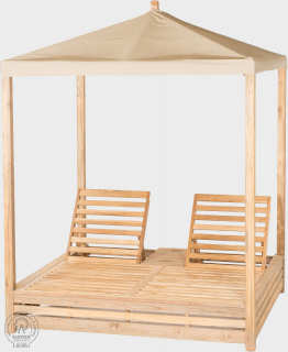 Záhradná teaková posteľ DAYBED obr-4