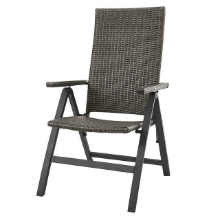 ASKO Záhradné ratanové kreslo polohovateľné CALVIN (sivá)