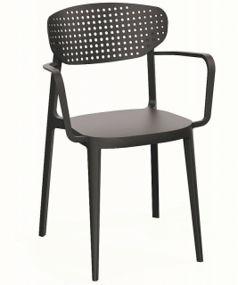 Plastová stolička s podrúčkami OSLO (rôzne farby) antracit obr-1