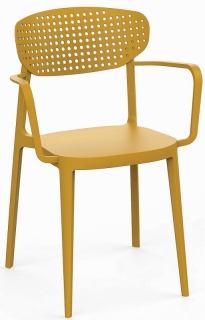 Plastová stolička s podrúčkami OSLO (rôzne farby) béžová obr-3