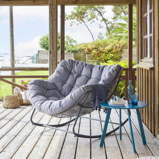 Kovové hojdacie kreslo OSCAR (antracit) obr-1