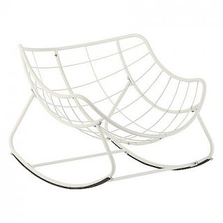 Kovové hojdacie kreslo OSCAR (biela) obr-2