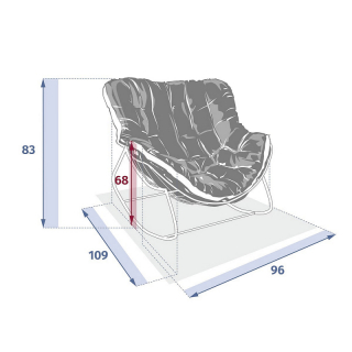 Kovové hojdacie kreslo OSCAR (biela) obr-3