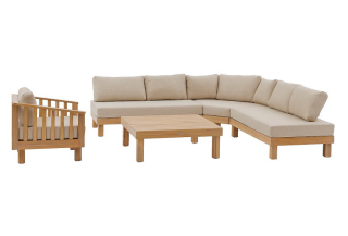 DEOKORK Luxusná rohová zostava z akácie OHIO pre 6 osôb obr-1