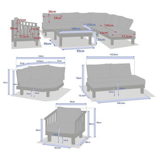 DEOKORK Luxusná rohová zostava z akácie OHIO pre 6 osôb obr-2