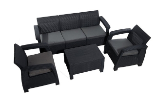 DEOKORK Záhradná ratanová pohovka CORFU LOVE SEAT MAX (antracit) obr-2