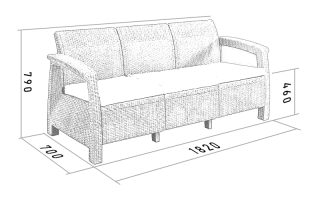 DEOKORK Záhradná ratanová pohovka CORFU LOVE SEAT MAX (antracit) obr-3
