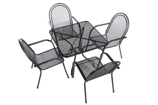 DEOKORK Záhradná kovová zostava CORINA II. 1+4 Stôl 105x105 cm obr-1