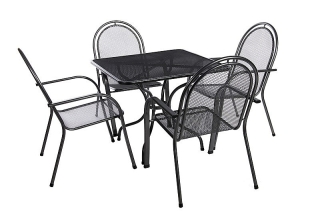 DEOKORK Záhradná kovová zostava CORINA II. 1+4 Stôl 105x105 cm obr-2