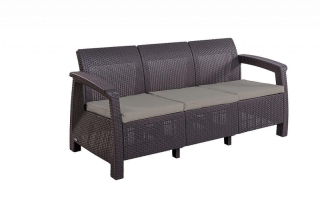 DEOKORK Záhradná ratanová pohovka CORFU LOVE SEAT MAX (hnedá) obr-1