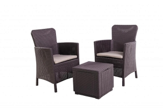 DEOKORK Záhradná ratanová zostava CRAZY BALCONY (hnedá)