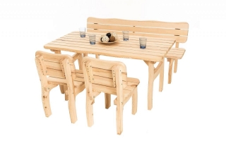 DEOKORK Masívne záhradná zostava z borovice VIKING 1+2+1 (40 mm) - rôzne dĺžky 150 cm