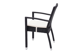 Záhradné ratanové kreslo NAPOLI s poduškou (čierna) obr-2