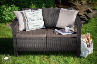 DEOKORK Záhradná ratanová pohovka 2-miestna CORFU LOVE SEAT (hnedá) obr-1