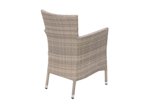 DEOKORK Ratanové kreslo stohovateľné MODENA s poduškou (sivo-béžová) obr-2