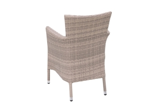 DEOKORK Ratanové kreslo stohovateľné MODENA s poduškou (sivo-béžová) obr-3