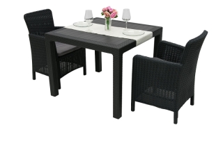 DEOKORK Záhradná zostava z umelého ratanu DANTE MINI 1+2 (antracit)