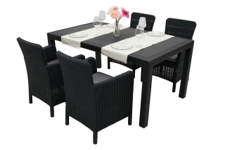 DEOKORK Záhradná ratanová zostava DANTE 1+4 (antracit)