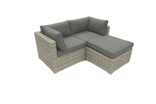 DEOKORK Ratanová variabilná zostava SEVILLA pre 2-3 osoby (sivá) obr-1