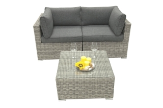 DEOKORK Ratanová variabilná zostava SEVILLA pre 2-3 osoby (sivá) obr-2