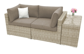 DEOKORK Ratanová variabilná zostava SEVILLA pre 2 osoby (béžová) obr-1