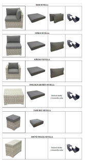 DEOKORK Ratanová 2-dielna lavica SEVILLA (béžová) obr-4