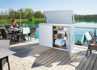 Biohort Multiúčelový úložný box HighBoard 160 x 70 x 118 (strieborná metalíza) 160 cm (3 krabice)