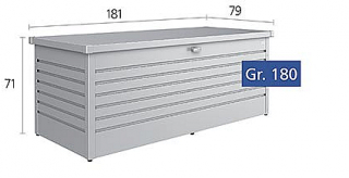 Biohort Vonkajší úložný box FreizeitBox 181 x 79 x 71 (strieborná metalíza) obr-1