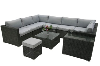 DEOKORK Ratanová variabilná zostava SEVILLA pre 8 osôb  (antracit)