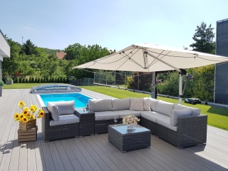 DEOKORK Ratanová variabilná zostava SEVILLA pre 6 osob (antracit)