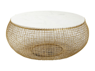 Marble konferenčný stolík zlatý