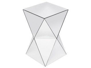 Luxury príručný stolík trojuholník 32x32 cm sklo