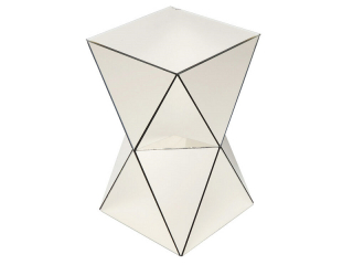 Luxury zrkadlový príručný stolík béžový 32x32 cm