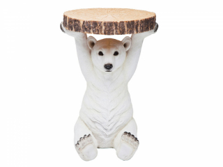 Animal príručný stolík ľadový medveď biely