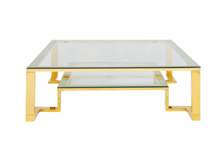 Gold Rush konferenčný stolík 120x120 zlatý