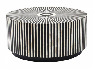 Electra konferenčný stolík čiernobiely Ø75 cm