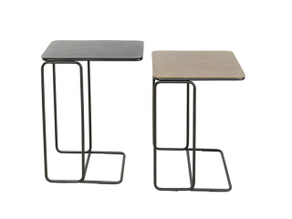 Diego set 2 príručných stolíkov hnedá/čierna