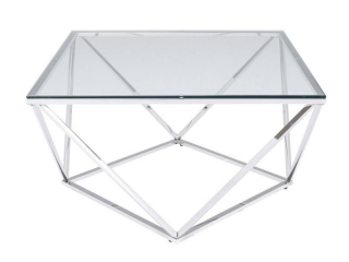 Cristallo konferenčný stolík strieborný 80x80 cm